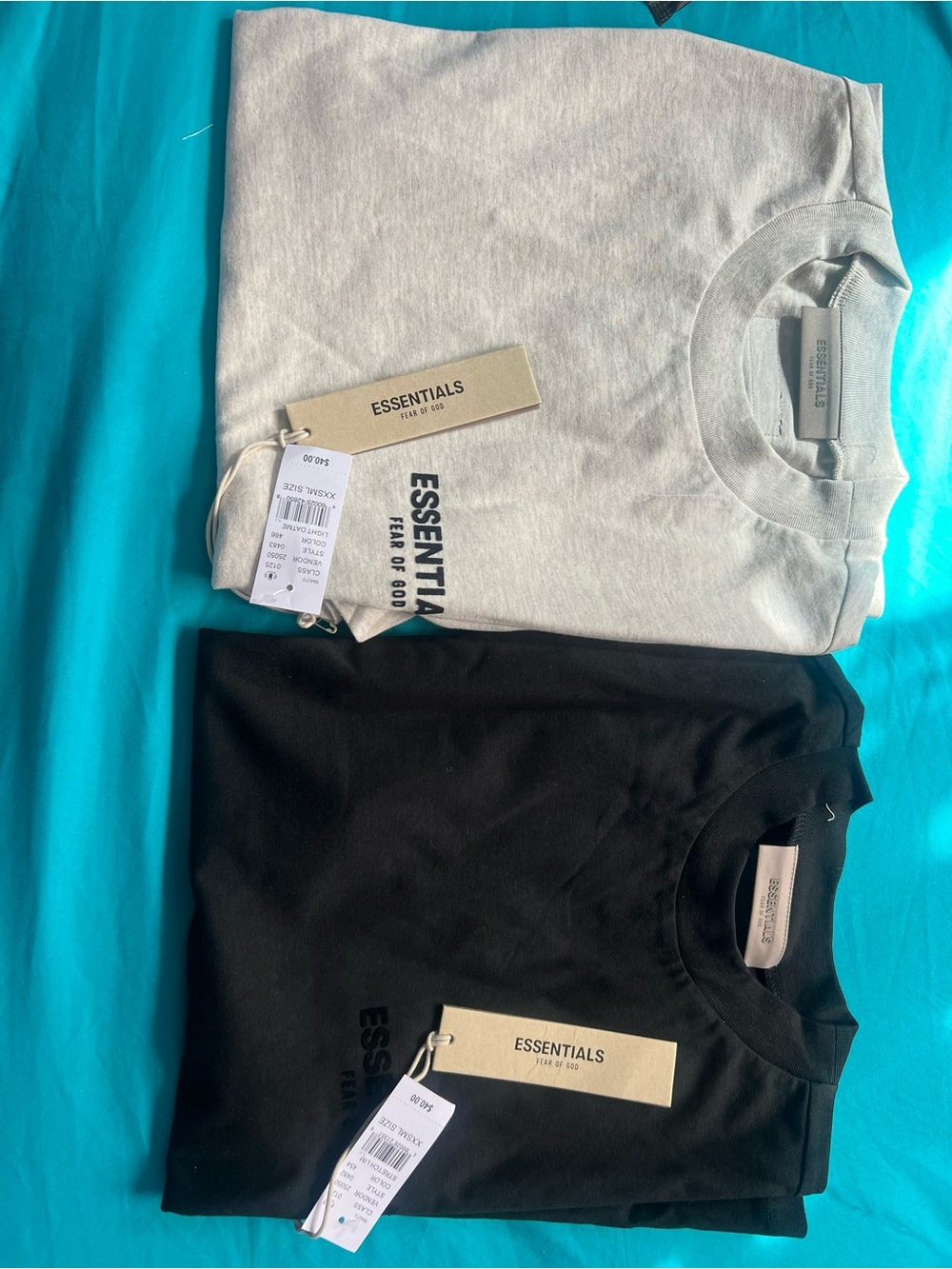 Fear of God ESSENTIALS Crewneck Sweatshirts - Light Gray & Black
